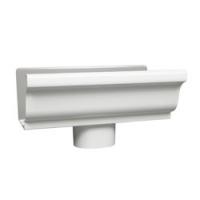 GUTTER SECTION W/OUTLET WHT AL