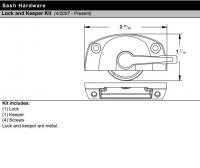 AW LOCK DH WHITE W/SCREWS