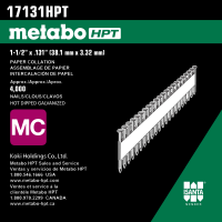 METABO 1-1/2"x131 HDG JH NAIL