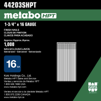 METABO 1-3/4" 16GA STRGHT FIN