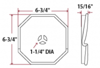 WHITE OCTAGON SURFACE MOUNT